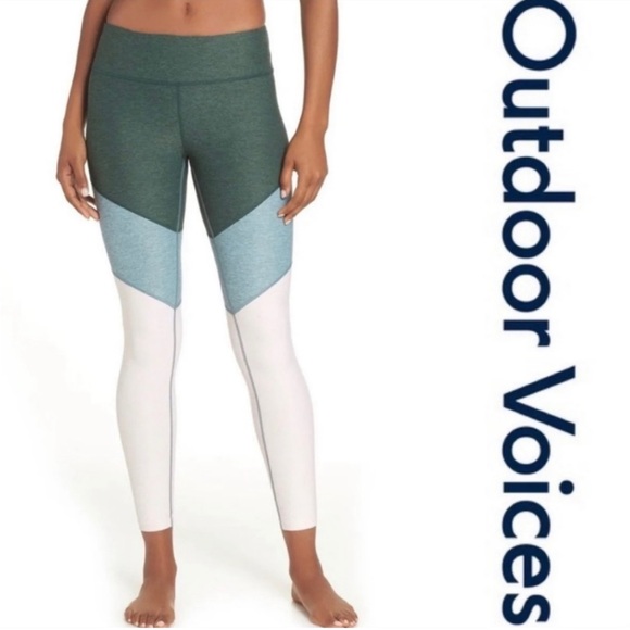Outdoor Voices Springs 7/8 Legging Hunter Green Colorblock - Picture 1 of 5